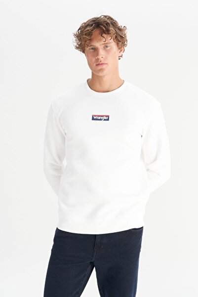 WRANGLER Cotton Regular Fit Regular Cut Crew Neck Logo Detailed Sweatshirt