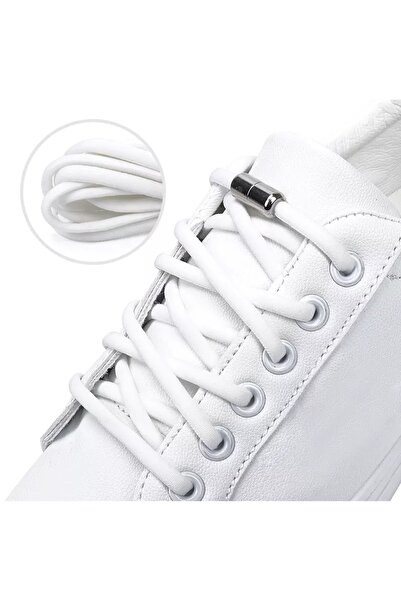 Avex Sireturi elastice SMART pentru incaltaminte cu clema metalica, culoare alba