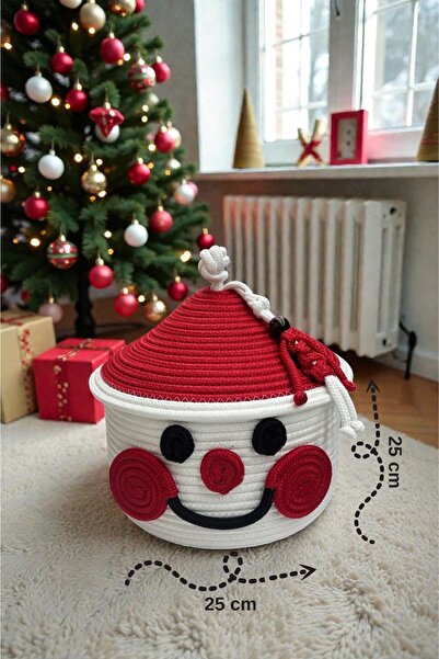 MaVaux سلة حبل ساحرة بتصميم رجل الثلج المهرج للأطفال مقاس 25×25 سم – لتخزين الألعاب وتنظيم غرفة الأطفال