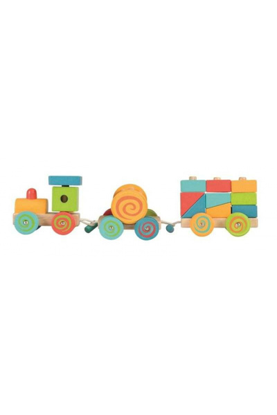 Egmont Toys Wooden Pull Train with Stacking Blocks