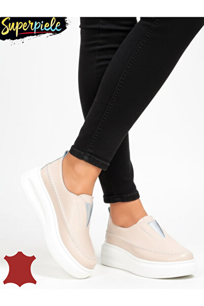 ANGEL BLUE Women's casual leather shoes with thick sole