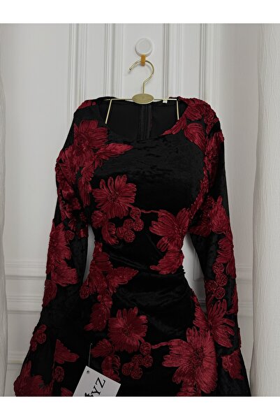 ABRARYZ فستان مشجر مخمل