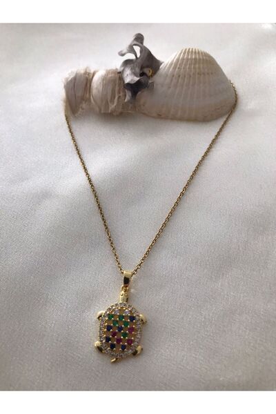Alışveriş Kasabası Turtle Detailed Steel Necklace