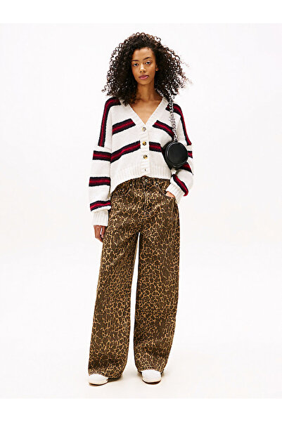 Tommy Hilfiger Kadın Charlie Loose Fit Animal Print Pantolon