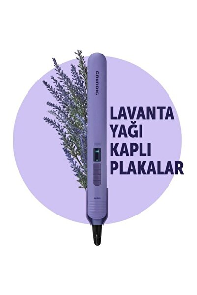Grundig Saç Düzleştirici, Lavanta Yağı Kaplı, Parlak ve Pürüzsüz Sonuç