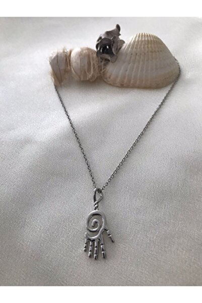 Alışveriş Kasabası Steel Necklace with Skeleton Hand Figure