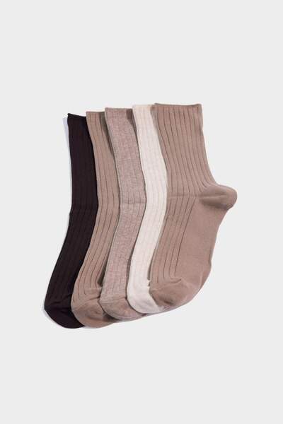 DeFacto Women's 5-Pack Cotton Long Socks G6853Axns