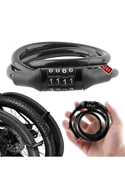 FIXATO Lacăt antifurt pentru bicicletă cu cod din 4 cifre, cablu de oțel de 1...