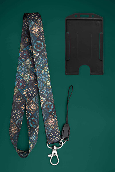 Apptakı Etnik Desen Boyun İpi Boyun Askı İpi Boyun Askısı ve Kartlık - ASS0250-1