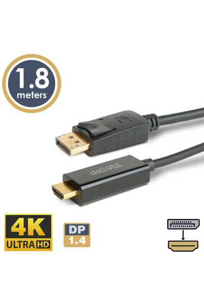 DELIGHT Cablu DisplayPort v1.4 la HDMI 4K HDR 1.8m 20334