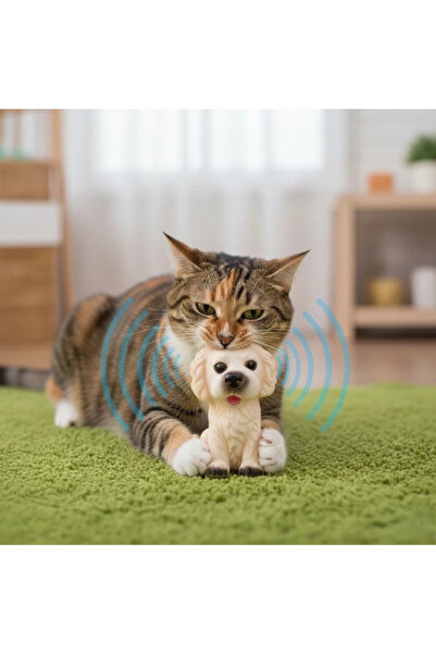 lowell home لعبة بلاستيكية على شكل كلب مع صوت للحيوانات الأليفة