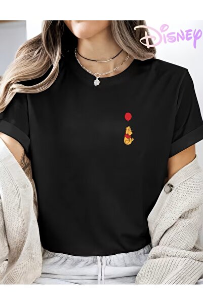 LELVANİ Balon tutan ayı Winnie The Pooh desenli unisex T-shirt