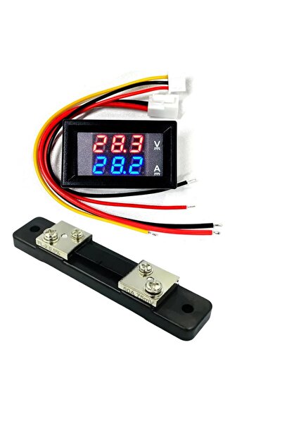 YATE10 DC 0-100V 0-50A Voltampermetre+Şönt Bara Direnci
