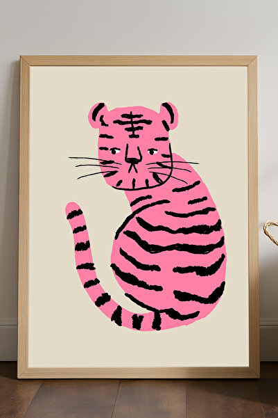 Duvarda Αφίσα με ξύλινο πλαίσιο σε ροζ λεοπάρ σχέδιο, διακοσμητικός πίνακας τ...