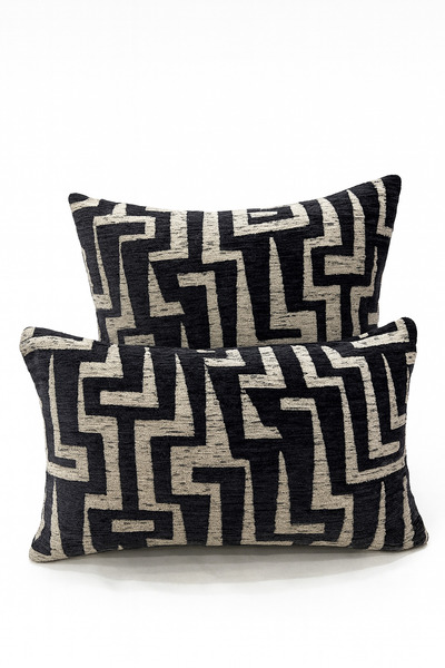 KAYALI HOME Set de două huse de pernă decorative premium ''Labir'' pătrate-dreptunghiulare
