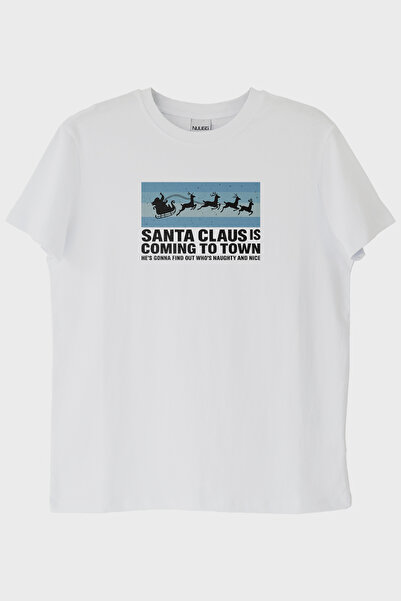 NUUGG تي شيرت سانتا كلوز الأبيض