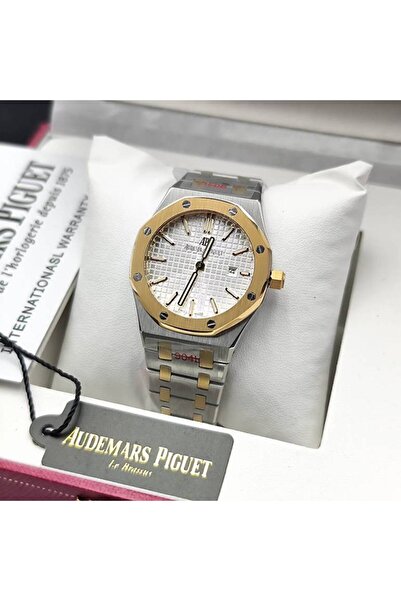 audemars ساعة بيجيه رويال أوك - فضي وذهبي