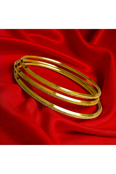 CAXBERN 22 Ayar Altın Kaplama Ajda Simli Bileklik Paslanmaz Çelik Kibrit Bilezik (1 Adet)