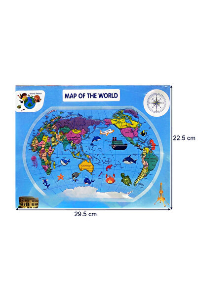 Noname Educational Wooden Puzzle - World Map, 26 Pieces