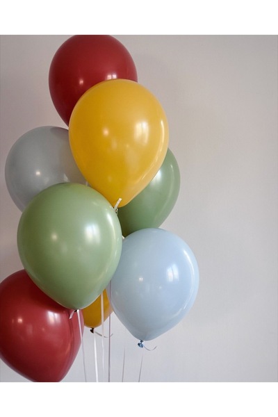 Öztürkpartievi ألوان الباستيل المختلطة 20 قطعة بالون أحمر داكن - أخضر - أصفر ...