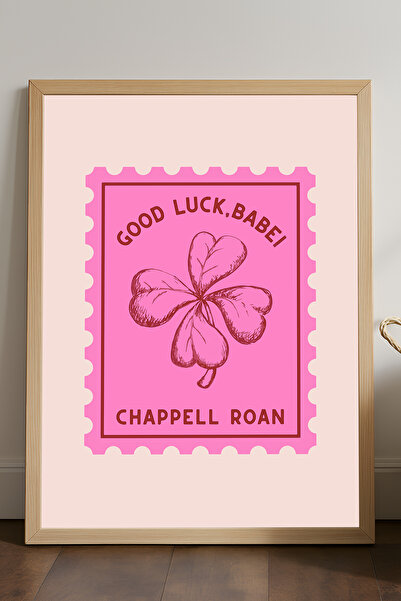 Duvarda Poster cu ramă din lemn natural Pink Chance, pictură decorativă de pe...