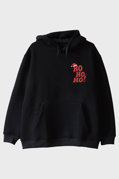 Generic Brand Ho Ho Ho Black Hoodie