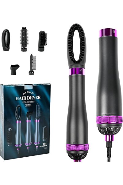 HYX Blow Dryer Brush 5-in-1 Negative Ion Hot Air Brush (Gray)