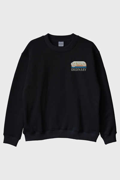 Generic Brand Beyond Ordinary Printed Black Crew Neck Sweatshirt