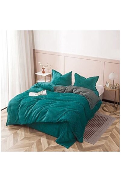 OEM Cocolino Textured Solid Bed Linen Set - Turquoise/Grey