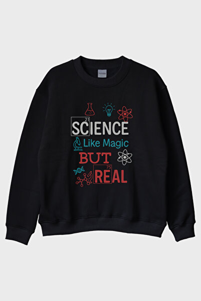 Generic Brand Science Like Magic Black Crew Neck Sweatshirt