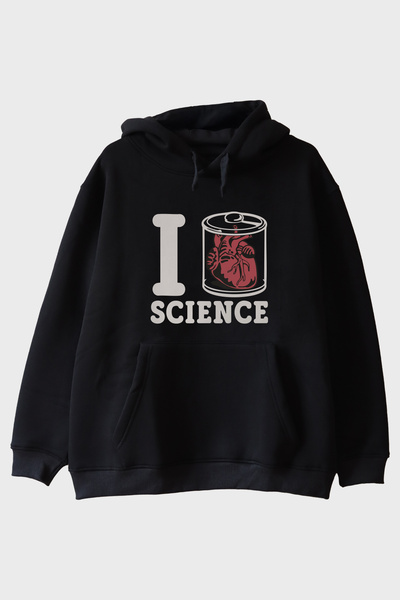 Generic Brand هوديي I Love SCIENCE Anatomical Heart مطبوع