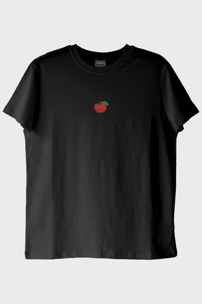 Generic Brand Red Apple Pattern Embroidered T-Shirt