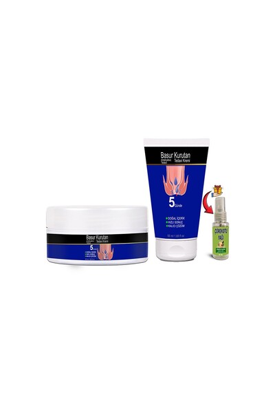 BasurKurutan Kremi Aslanpençesi Kestane Hellebore Ekstraktlar (50 ml) Tüp&Kavanoz Set+ Çörekotu Yağı