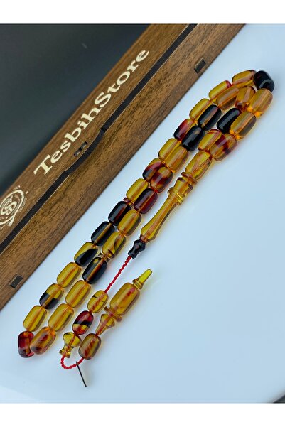 Tesbih Store سبحة كهرمان مقطوعة بالكبسولة ومُشكّلة يدويًا بتوقيع خبير