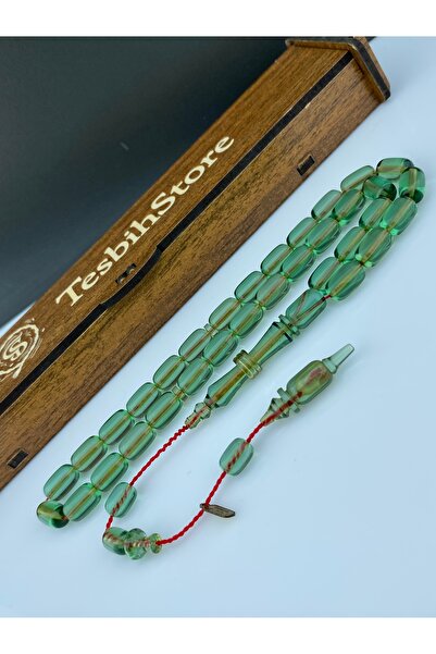 Tesbih Store سبحة من العنبر الناري المقطوع على شكل كبسولة بتوقيع المصنّع