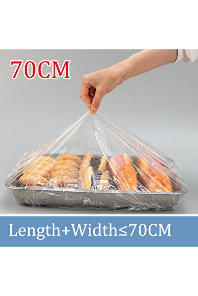 Choice3 100 قطعة من أغطية الطعام البلاستيكية المرنة للاستخدام مرة واحدة، بأطو...