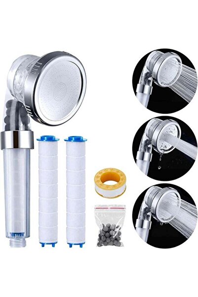 Arabest 3 Modes High Pressure Shower Head with PP Cotton Filter and Extra Filter Stones, Easy Install