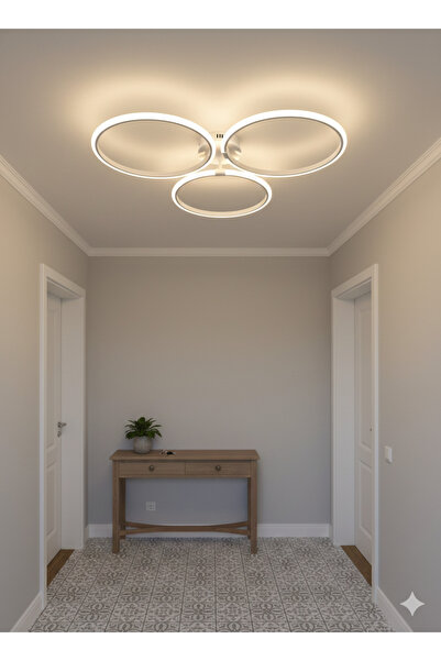 YURDUGÜL Beyaz Kasa 3 Halka – Üç Renk Ayarlı Modern Tavan Aydınlatma