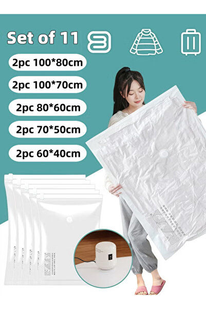 Generic Vacuum storage bags with electric vacuum pump, space-saving, for home bedding and clothing storage