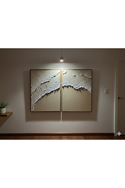 ArTiz Home Dokulu Alçı Tablo El Yapımı Tablo 3 Boyutlu Kabartma Tablo (ikili)