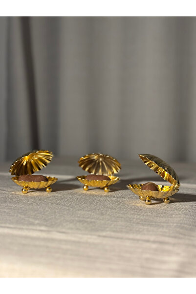 LUXAY HOME GOLD RENGİ METAL İSTİRİDYE 6'LI KAHVE YANI SUNUMLUK