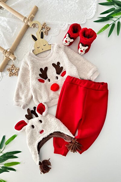Minigimin Cicileri My Little One's Deer-Themed Welsoft Baby Unisex Christmas ...