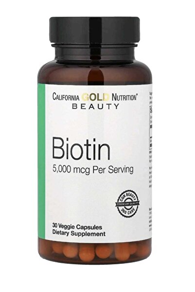 California Gold Nutrition Biotin, 5,000 mcg, 30 Vegetarian Capsules