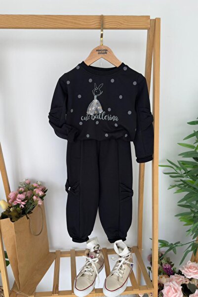 Minigimin Cicileri My Little Girl's Cute Ballerina Patterned Bow Detailed Gir...