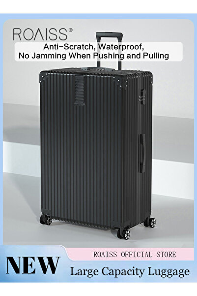 ROAISS Minimalist Retro Large Capacity Suitcase Unisex Universal Wheel Trolley Case for Men and Women Light