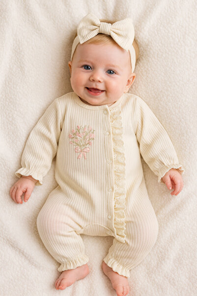 Baharda Nova 100% Cotton Baby Girl Long Sleeve Seasonal Jumpsuit