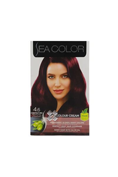 Sea Color صبغة شعر دائمة لامعة بلون أحمر كستنائي 4.6 - كريم لونين