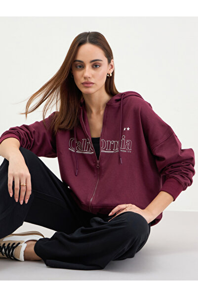 Styli سويت شيرت طويل برسومات كاليفورنيا باللون الأرجواني