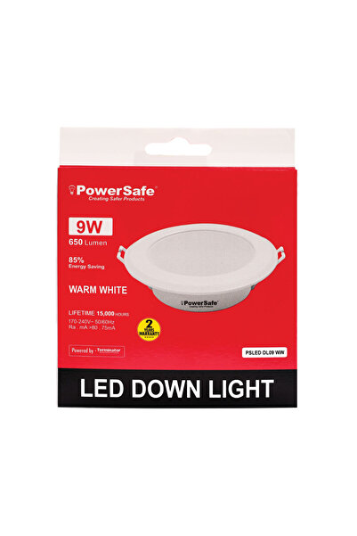 POWER SAFE مصباح LED سفلي 9 واط أبيض دافئ