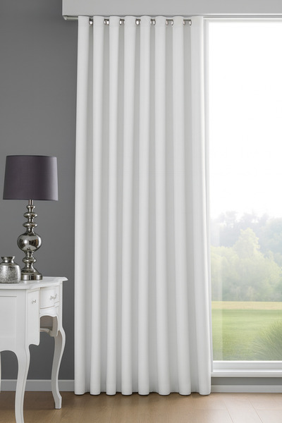 Pierre Cardin Beyaz Lüx Saten Güneşlik Perde